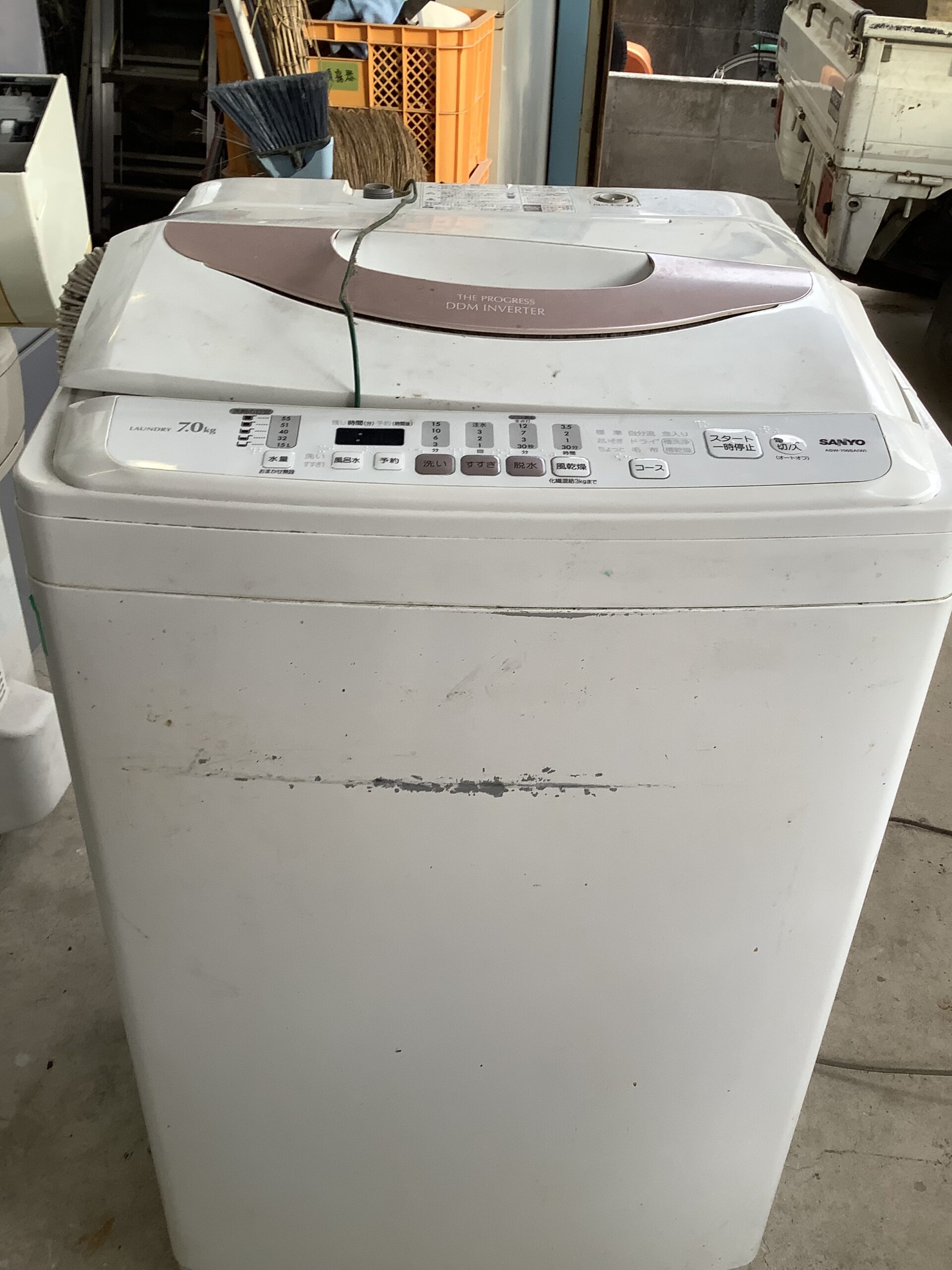福山市内海町で回収した洗濯機
