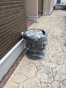 福山市御幸町でタイヤの回収から処分までさせて頂きました。